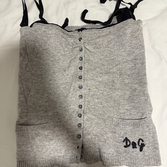 Vintage Dolce and Gabbana cardigan and tank top knit set - Picture 1 of 9